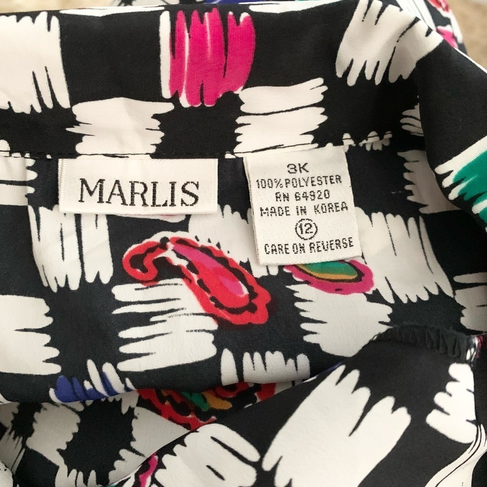 Marlis | Vintage Multicolored Blouse New With Tags Size 12 - Picture 14 of 16